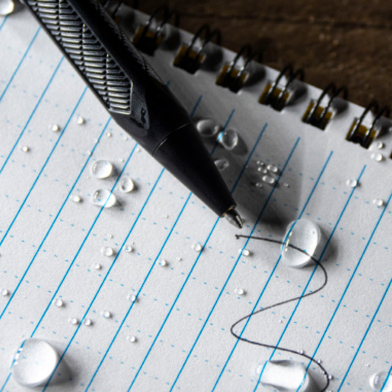 Rite in the Rain Mini Bolt Action Pen - No. 20K - Black - On Paper