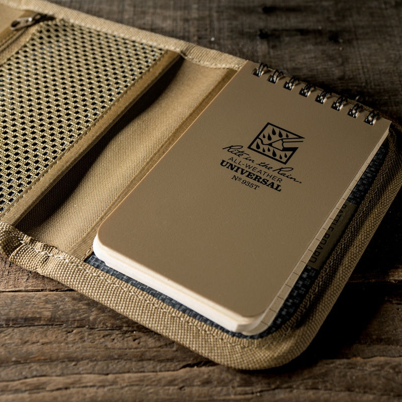 Rite in the Rain Tri-Fold 3"x5" Notebook Kit - No. BB935T-KIT - Battle Board Open with Notebook