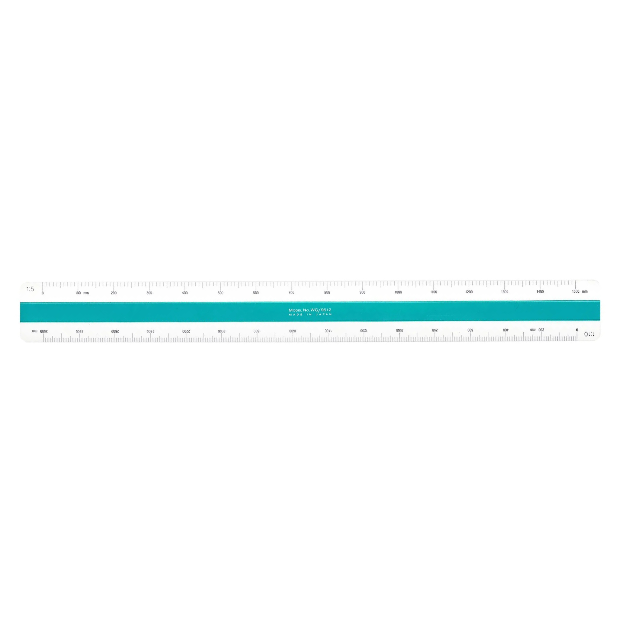 Long ruler with measurement markings on a white background