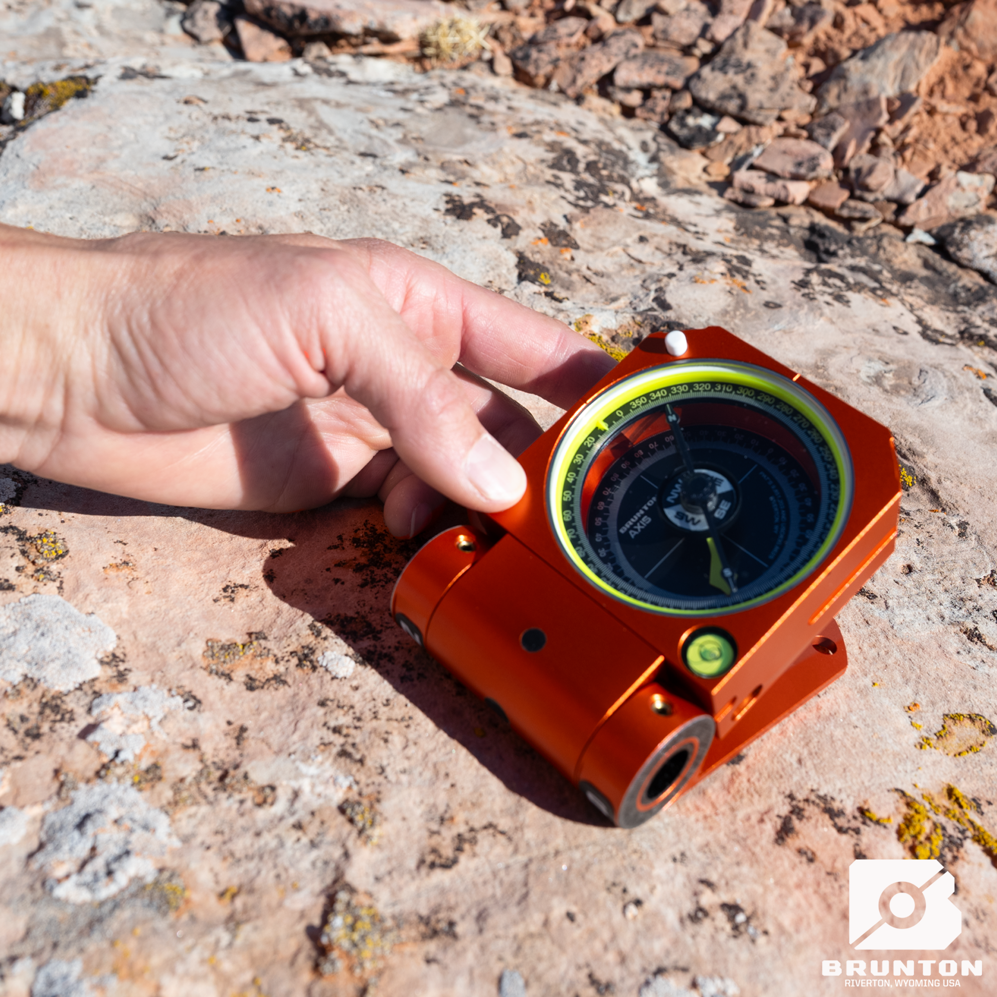 Brunton Axis Transit Compass Orange Dip and Stike