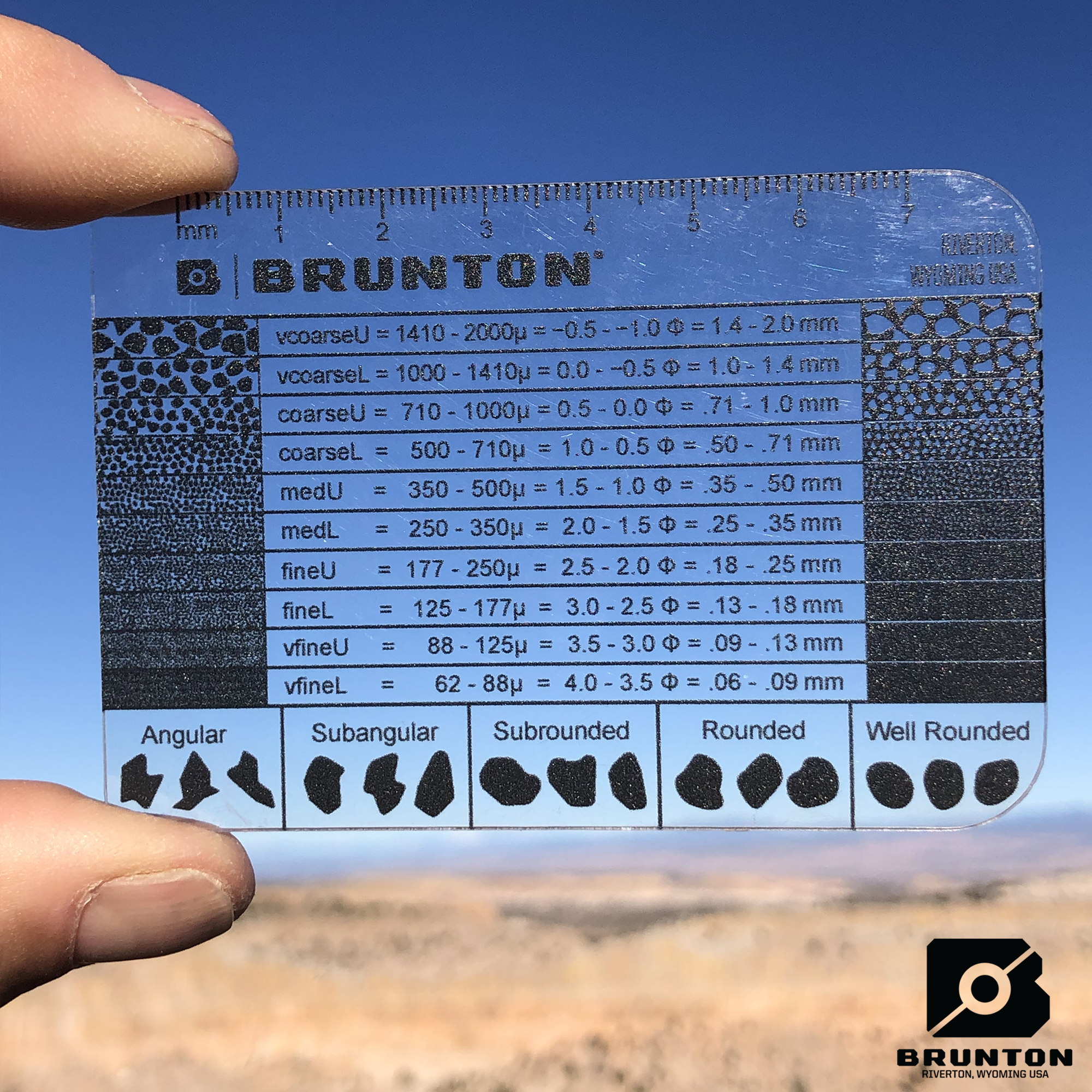 Brunton Grain Size Card Transparent