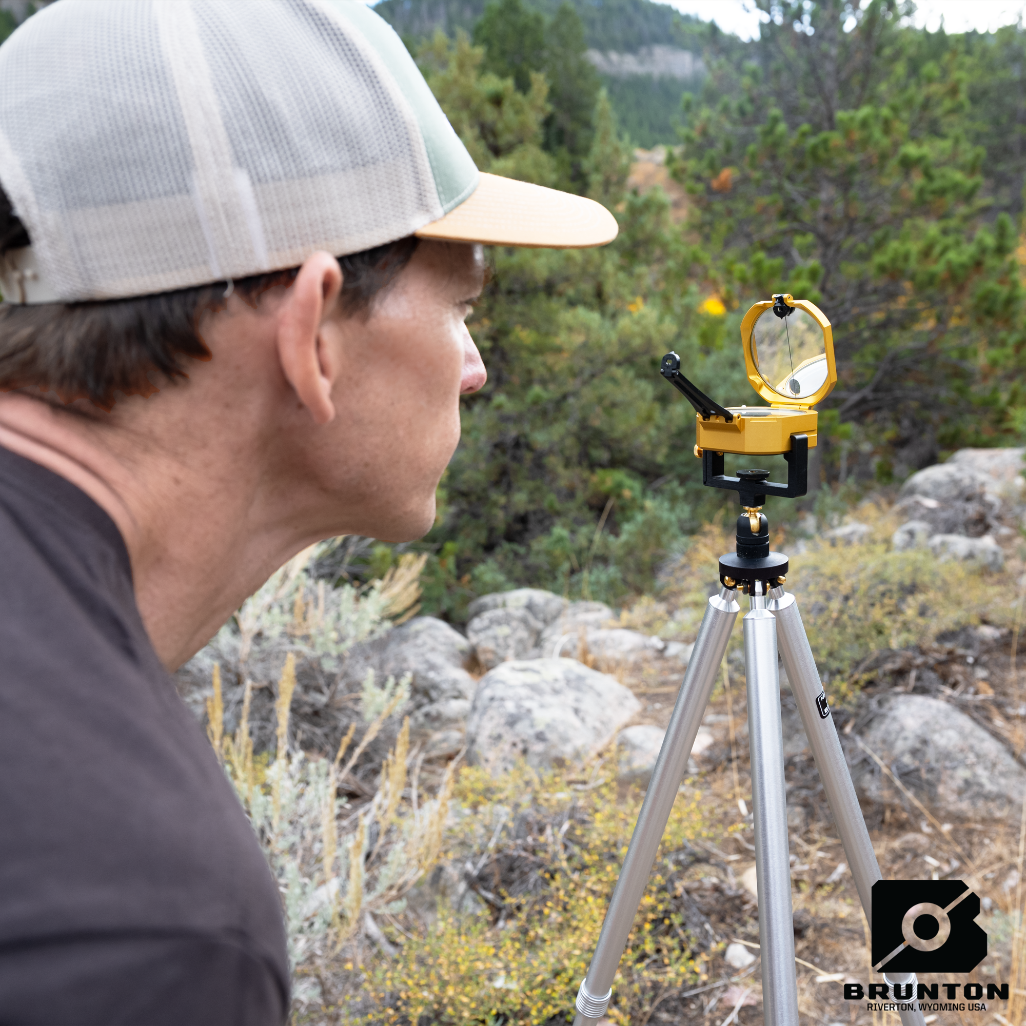 Brunton Non-Magnetic Tripod with Ball and Socket Accessory and Transit Compass Still Life