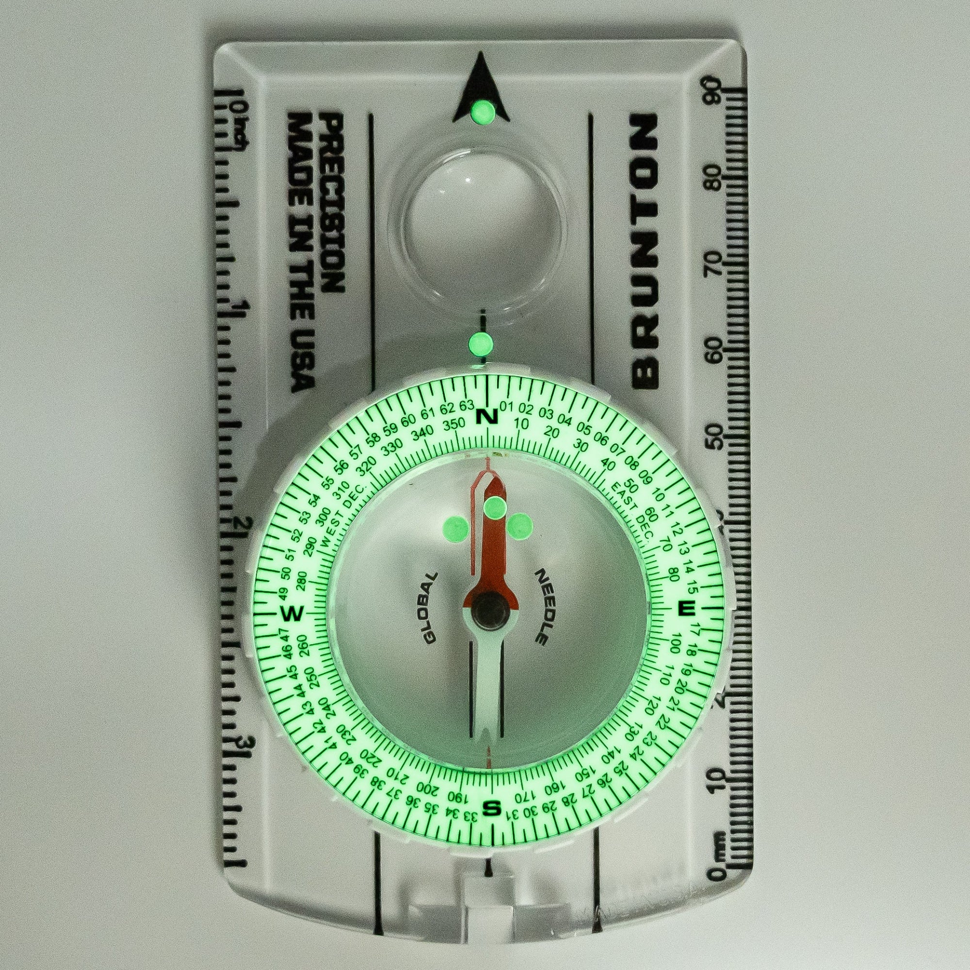Brunton Scout Degrees / Mils Glow Compass - Glow Dial