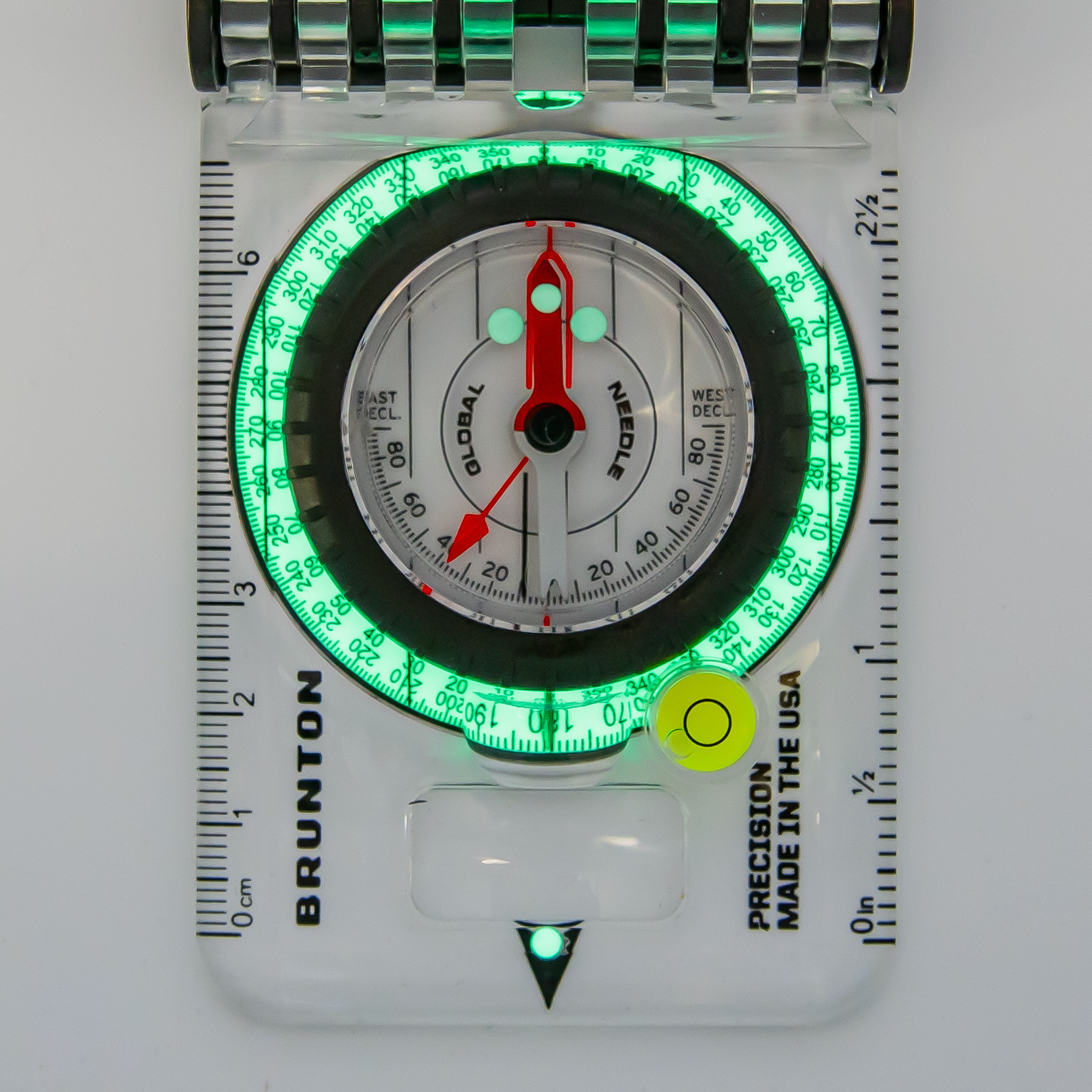 Brunton TRUARC 15 Glow Compass with Clinometer Glow In The Dark Bezel