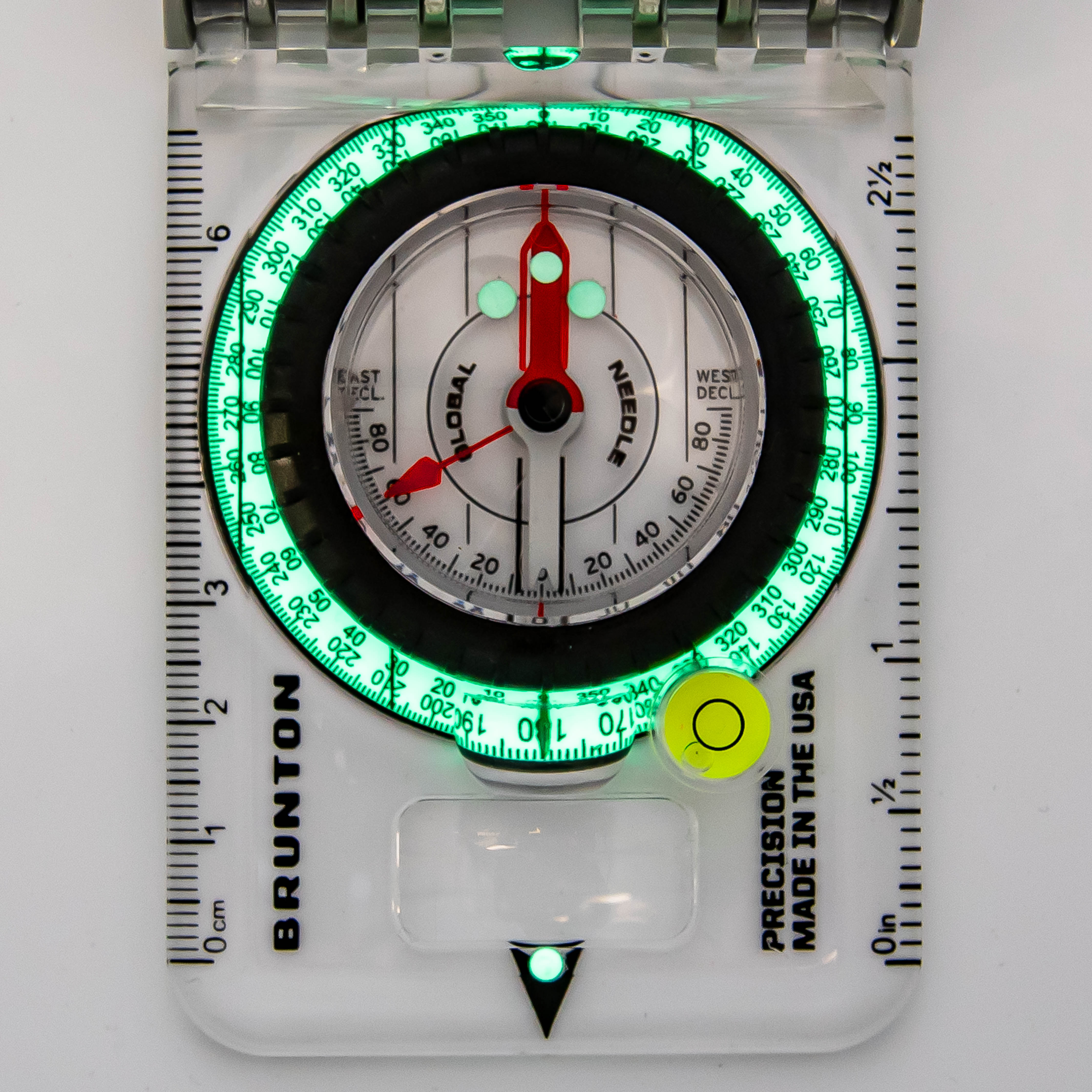 Brunton TruArc 20 Glow Compass with Clinometer Glow In The Dark