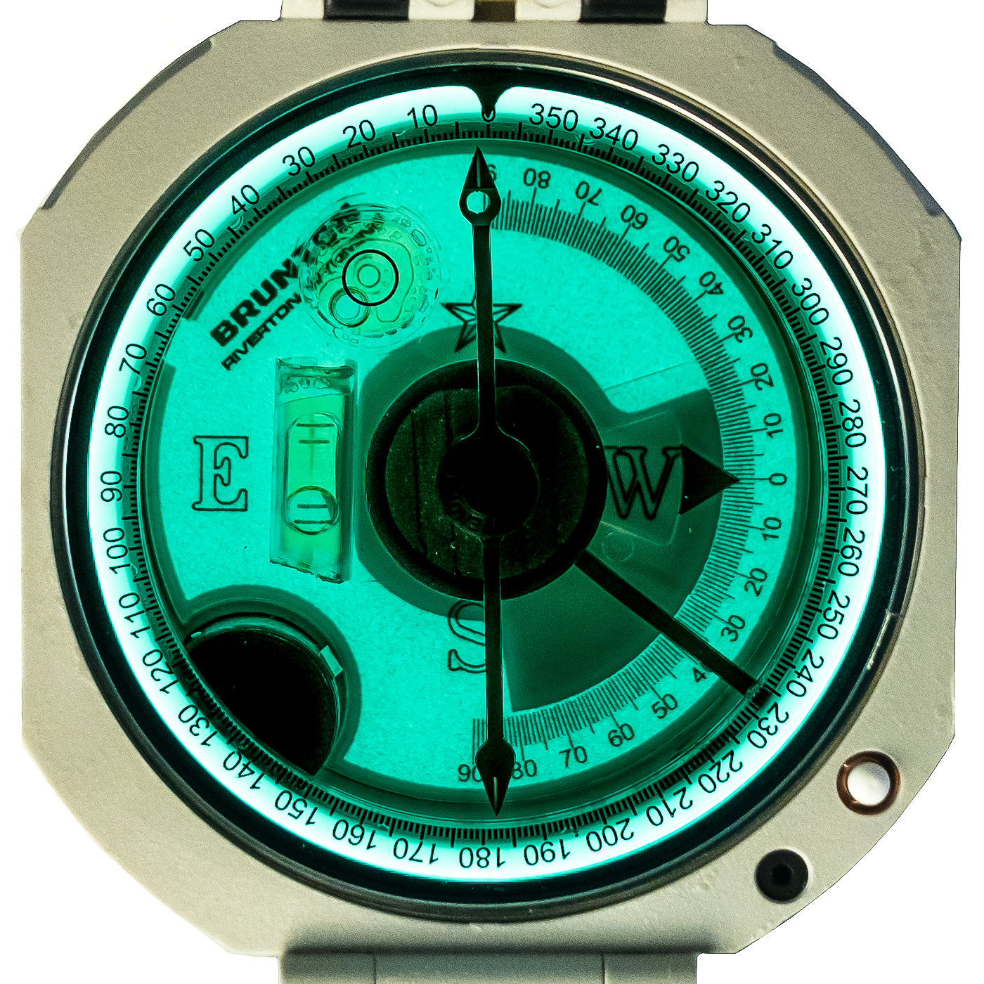 Brunton Miner's D-Light Illuminated Compass - Illumination On Bezel