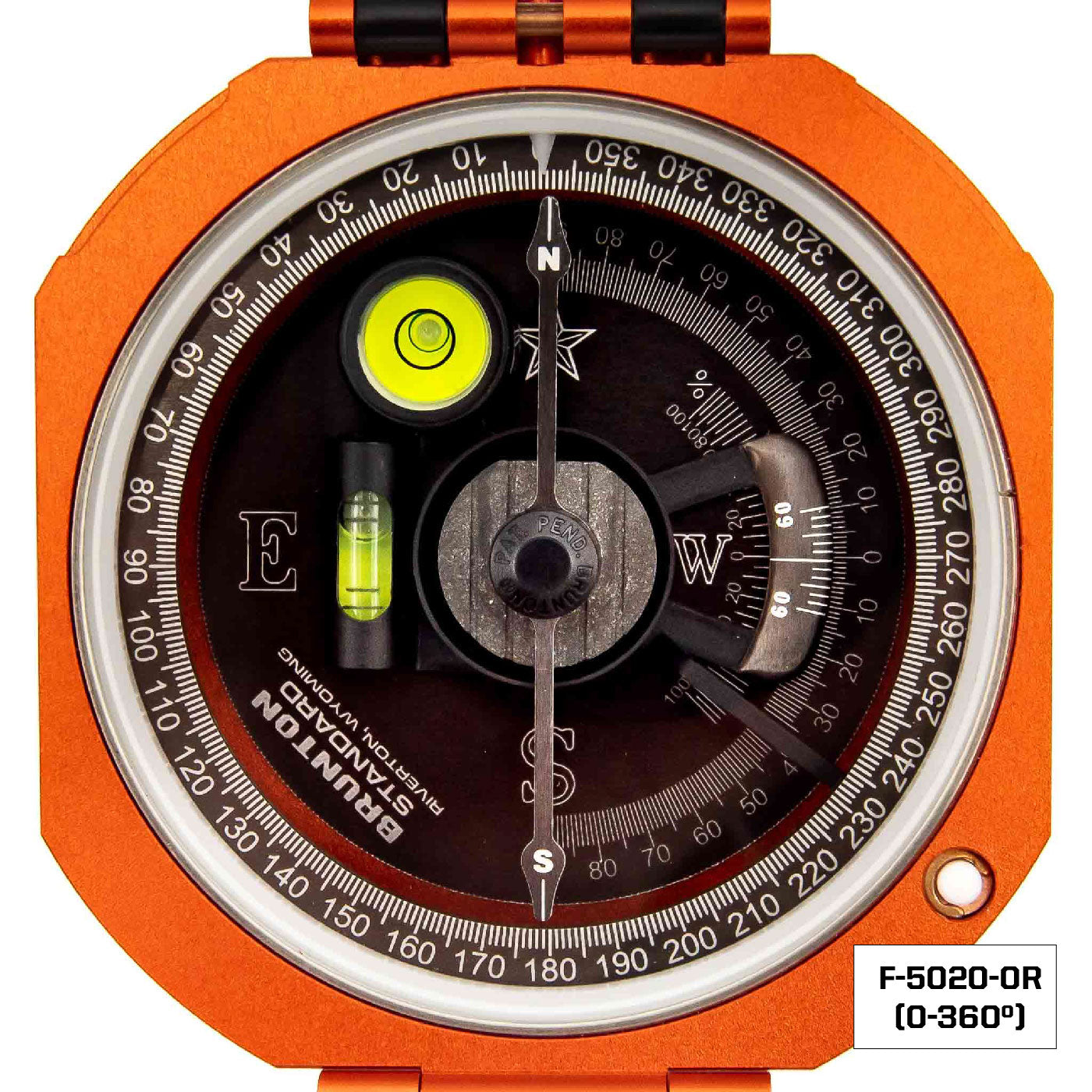 Brunton Standard Transit Compass - Orange - 360 Degree