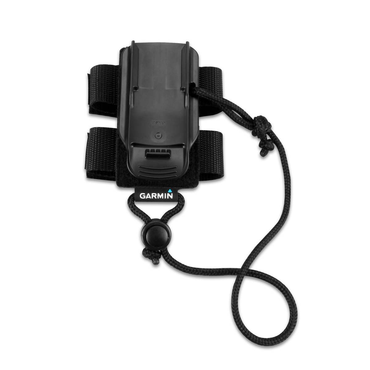 Black Garmin backpack tether with strap and lanyard.