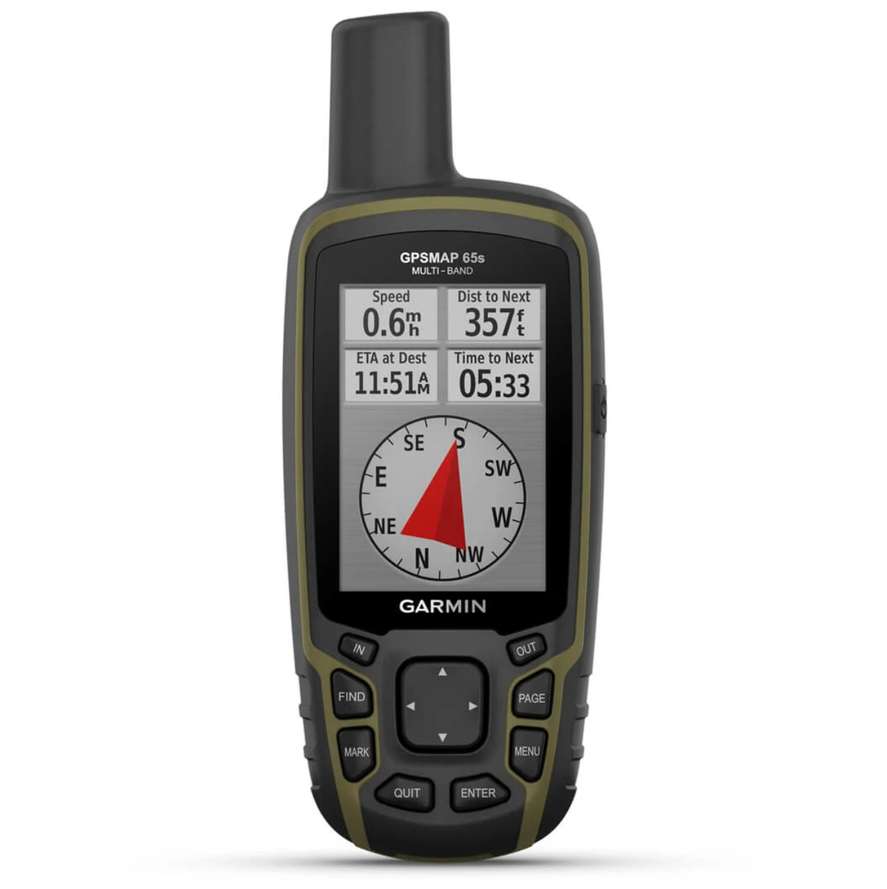 Garmin GPSMAP 65s Handheld Hiking GPS with Topographic Maps - Compass