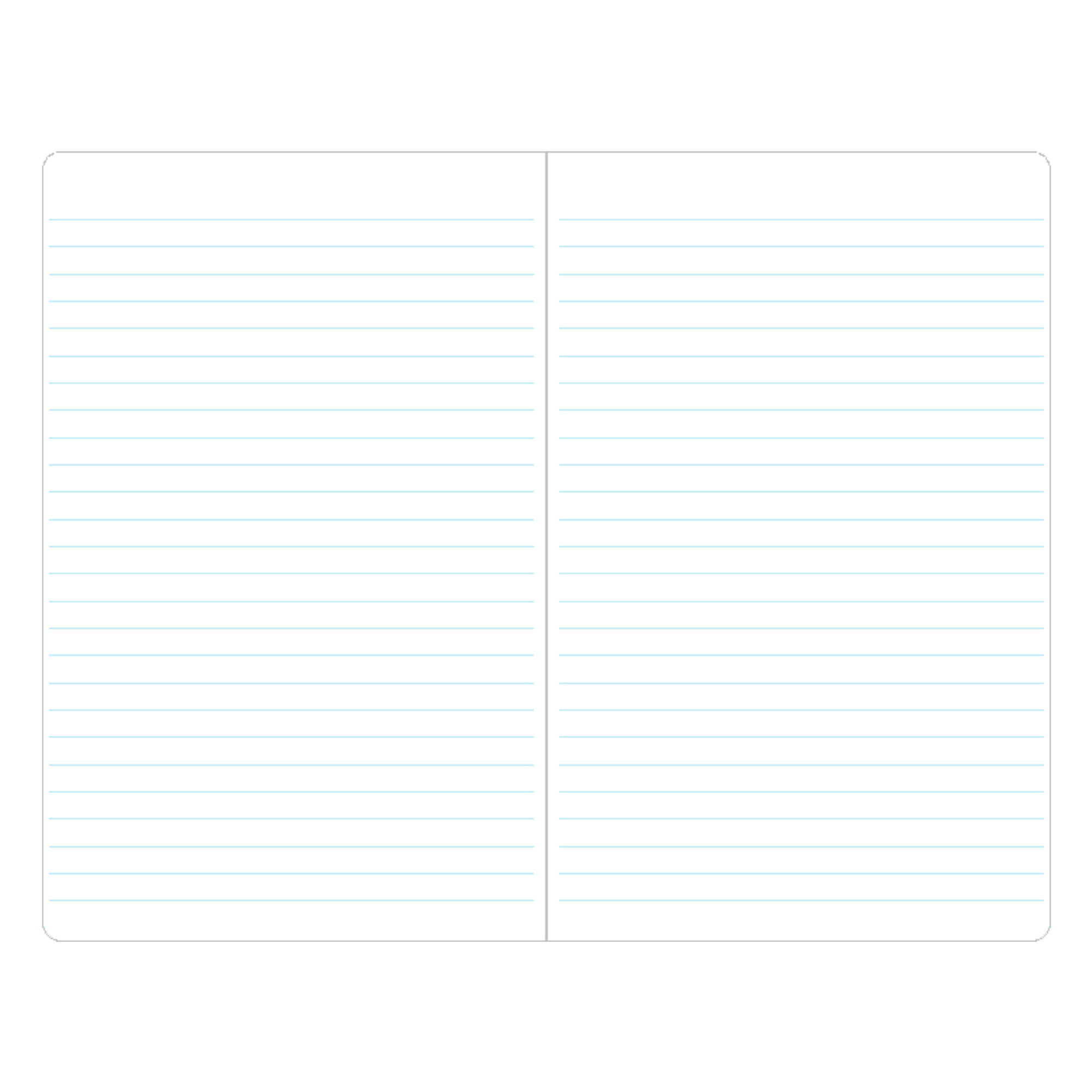 A white page layout with evenly spaced light blue horizontal lines