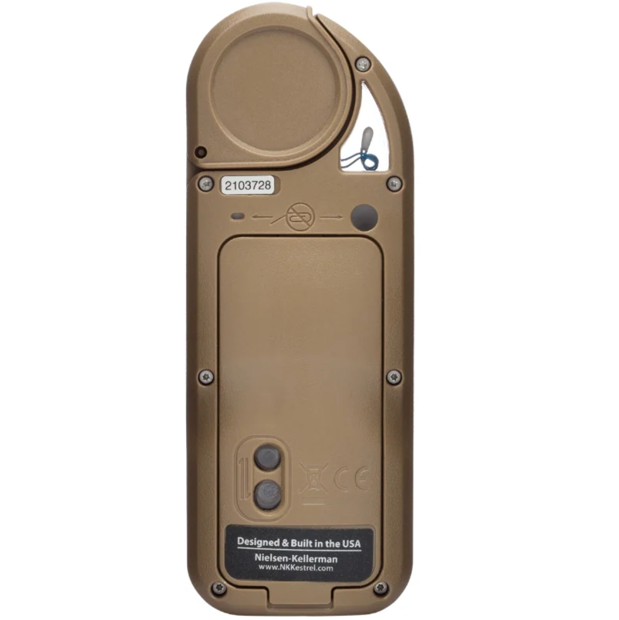 Kestrel 5500 Pocket Weather Station with Compass Tan Rear View