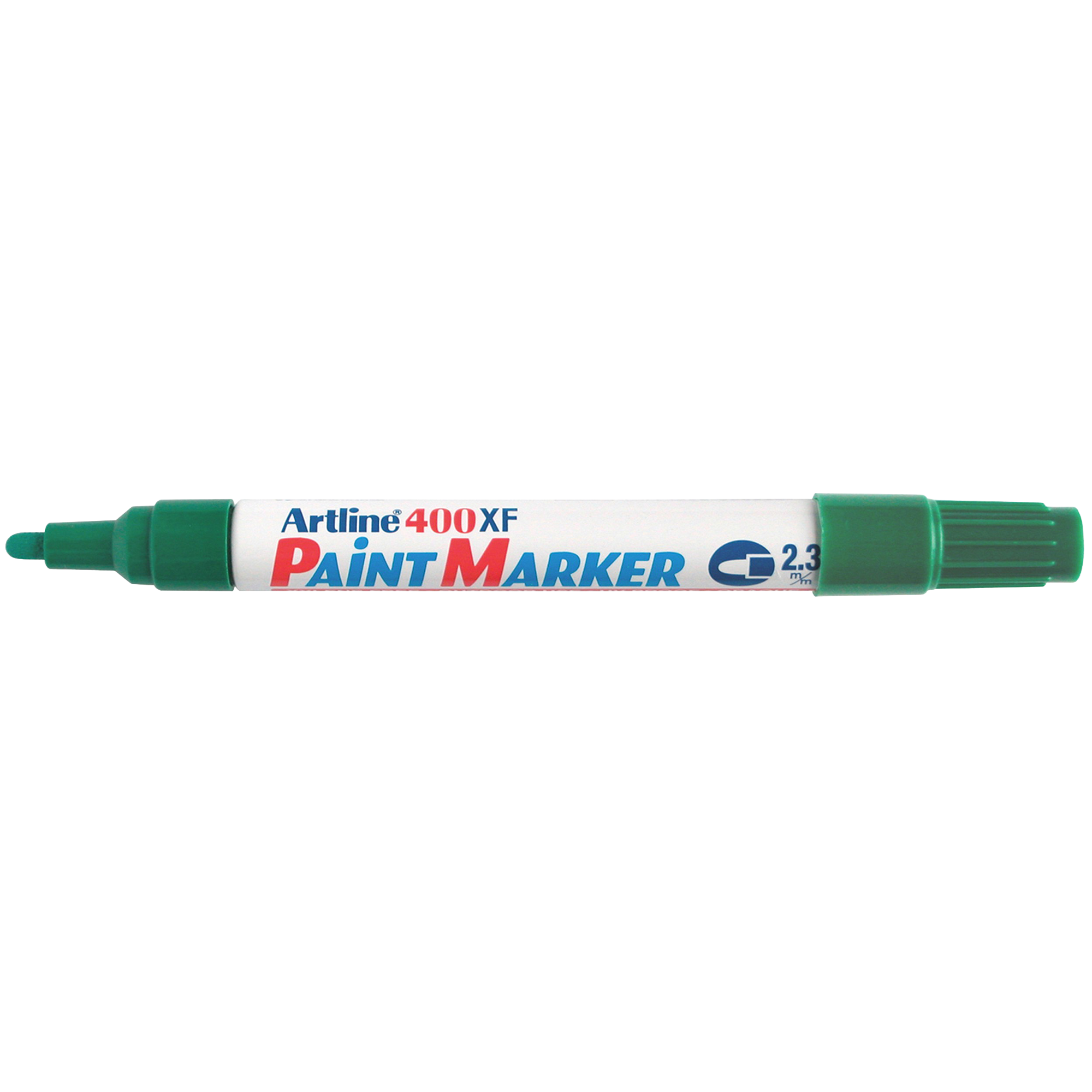 Green paint marker with 'Artline 400XF' branding on a white background