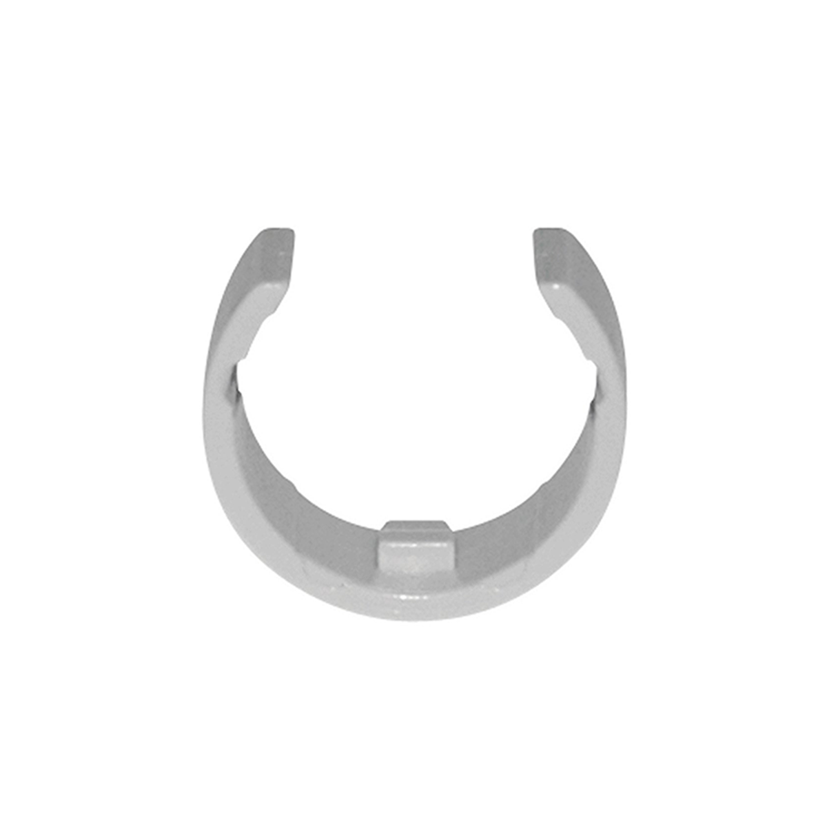 A small light gray U-shaped clip on a white background.