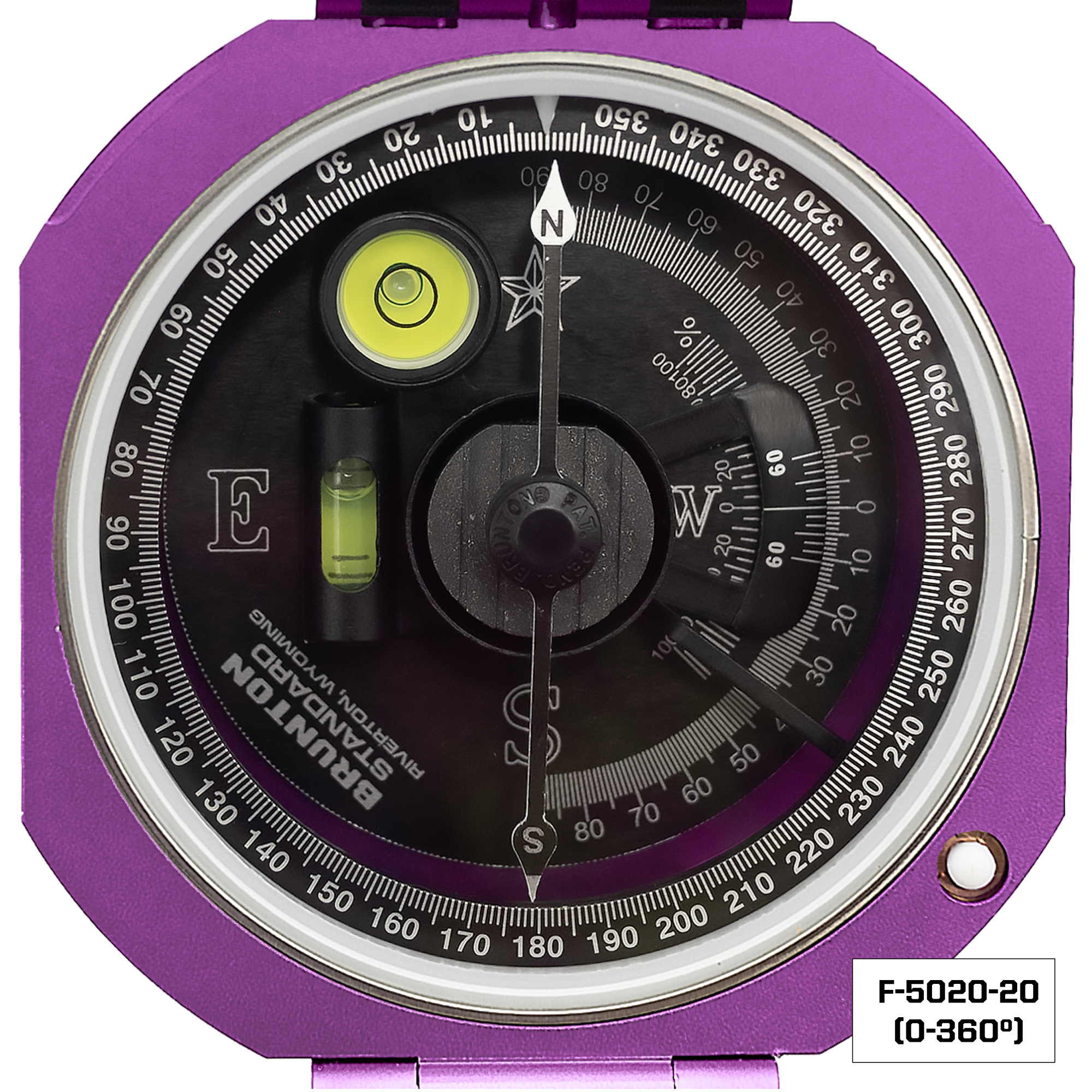 Brunton Standard Transit Compass - Paleo Purple - 360 Degree