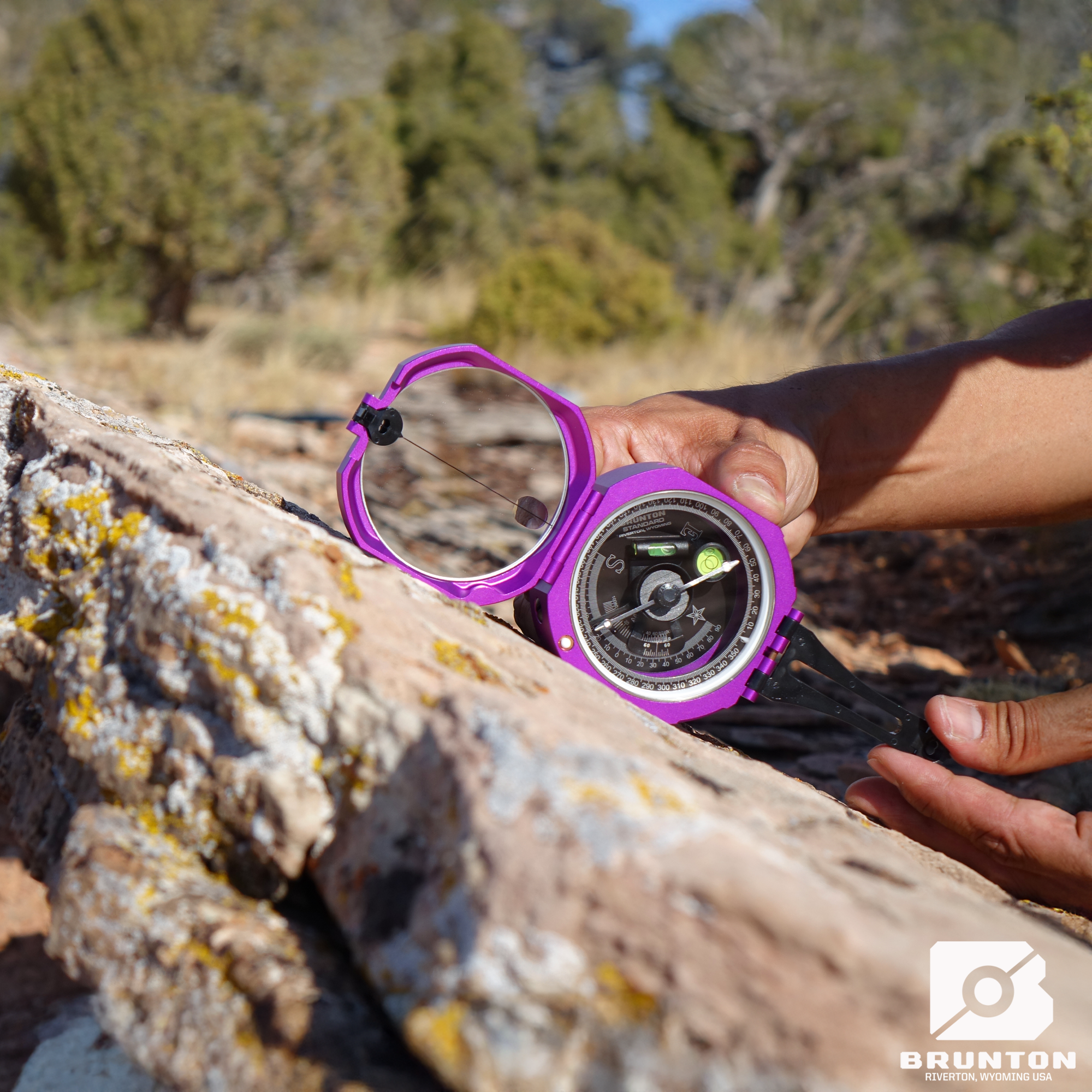 Brunton Standard Transit Compass - Paleo Purple - Clinometer