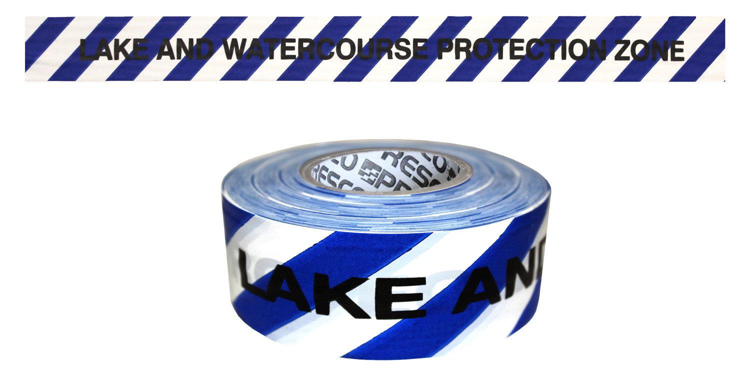Presco Printed Flagging Tape - Lake and Watercourse Protection Zone
