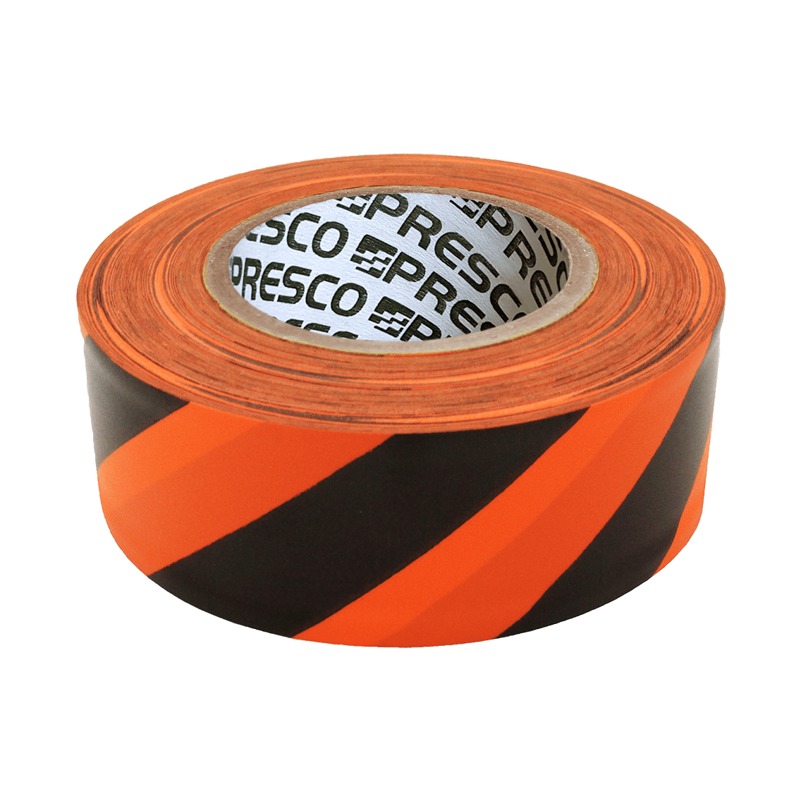 Presco Striped Flagging Tape - Fluoro Orange and Black