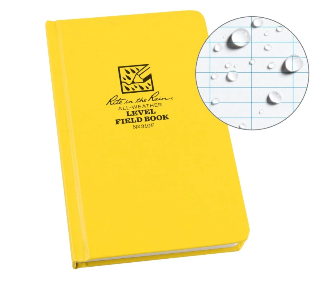 Rite in the Rain 310F, All Weather Notebook avec modèle de niveau de couverture Fabrikoïde 120mm x 190mm