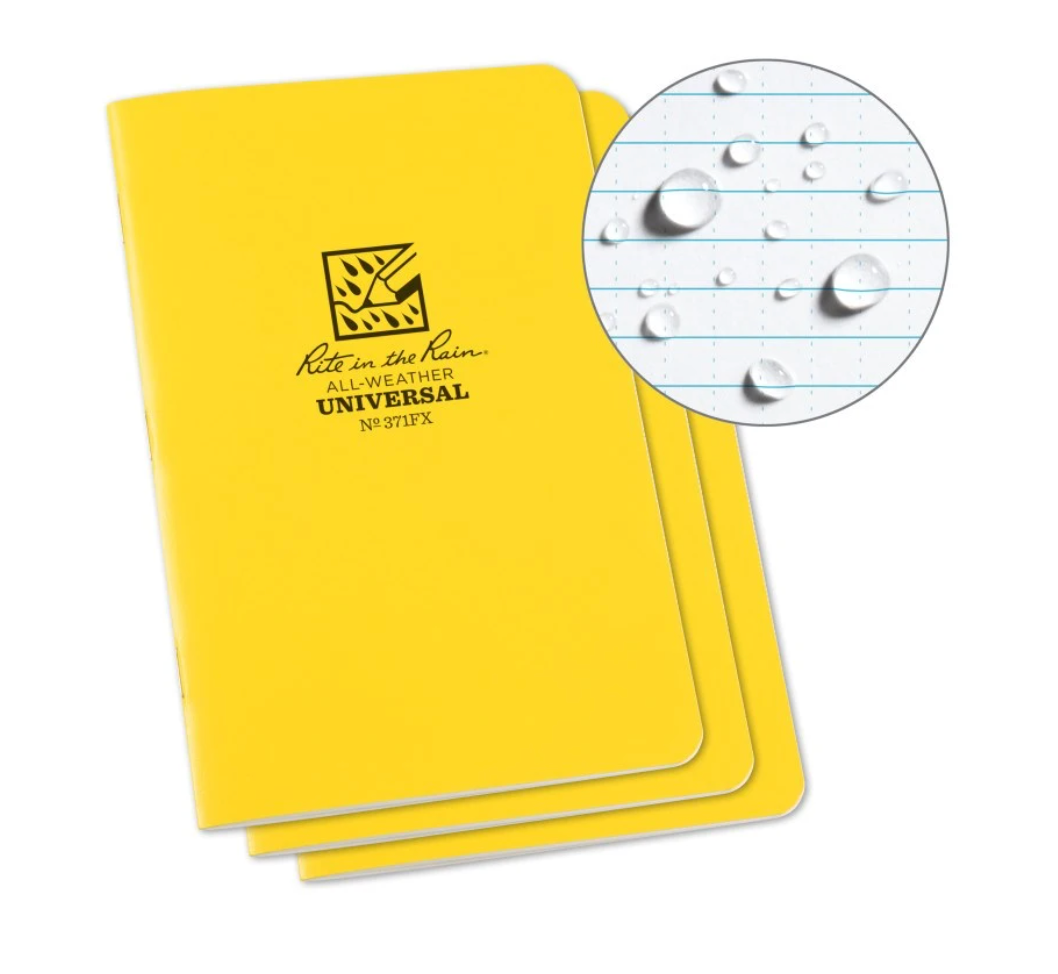 Rite in the Rain 371FX, All Weather Universal Rite in the Rain Field Flex Notebook, 117mm x 177mm, Paket berisi 3 buku