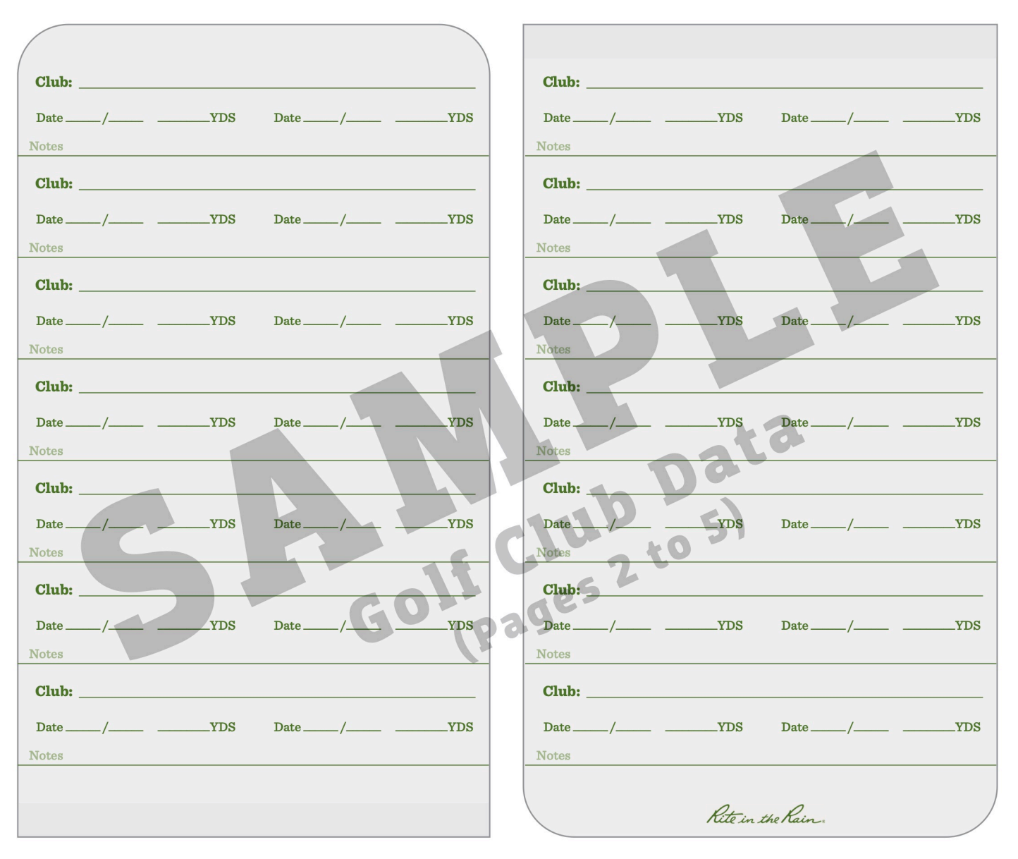 Rite in the Rain Golf Notebook