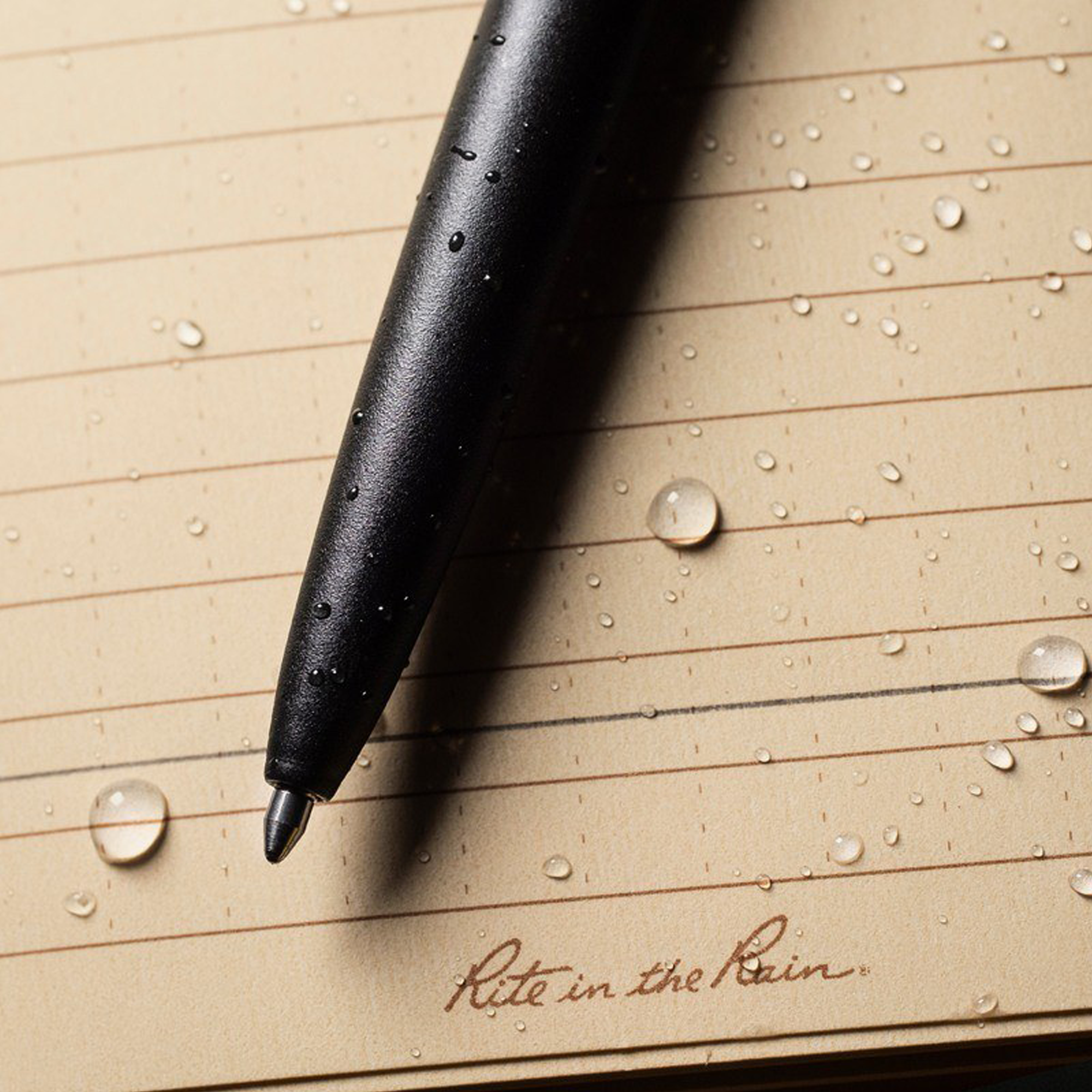 Black pen on lined paper with 'Rite in the Rain' text