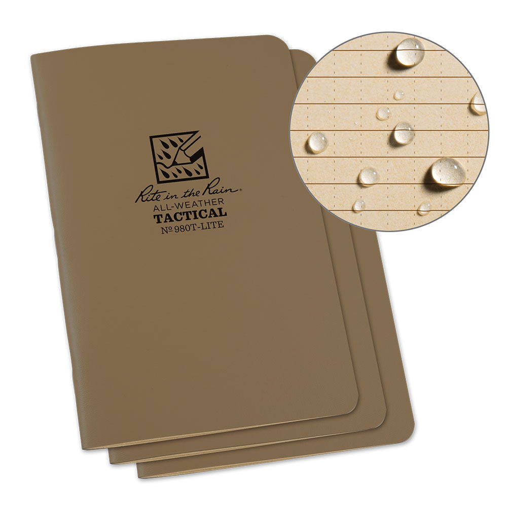 Rite in the Rain Tactical Stapled Notebook - 3 Pack - No. 980T-LITE