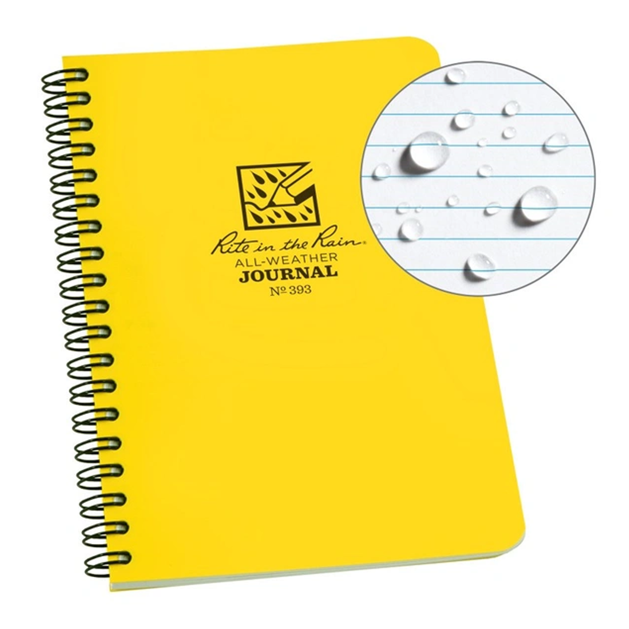 Yellow Rite in the Rain All-Weather Journal black spiral binding