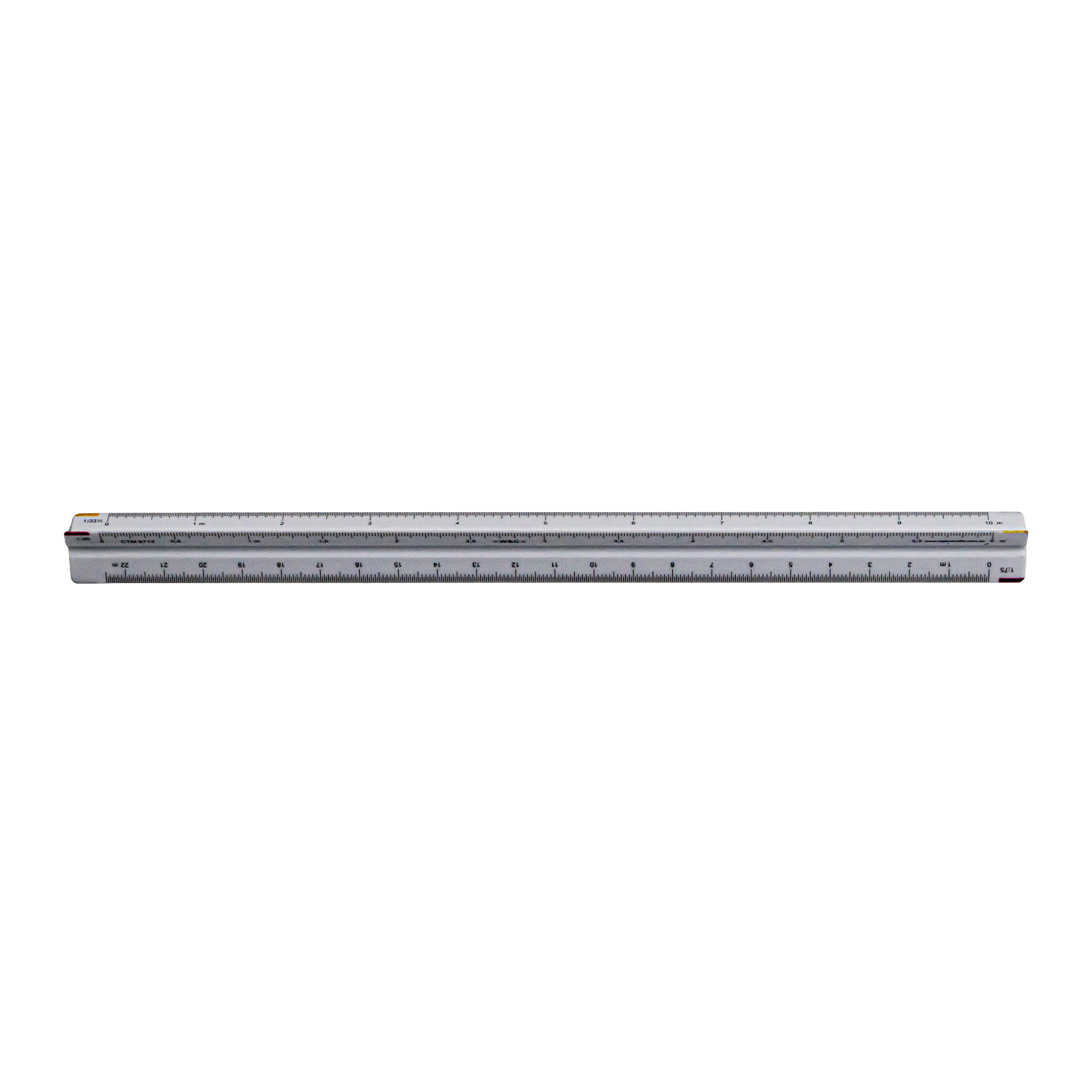 White triangular ruler on a white background