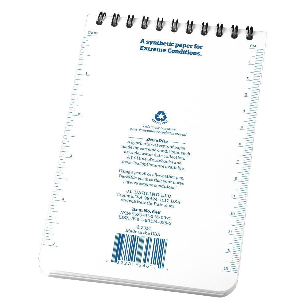 DuraRite 646 Waterproof Universal Polydura Notebook 102mm x 152mm
