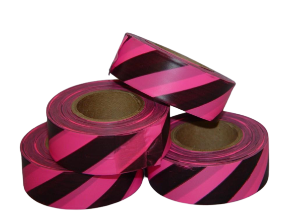 Presco Striped Flagging Tape - Pink / Black