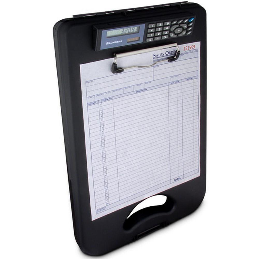Saunders DeskMate II Clipboard with Calculator, 00534, Black Form Holder, A4 - prospectors.com.au