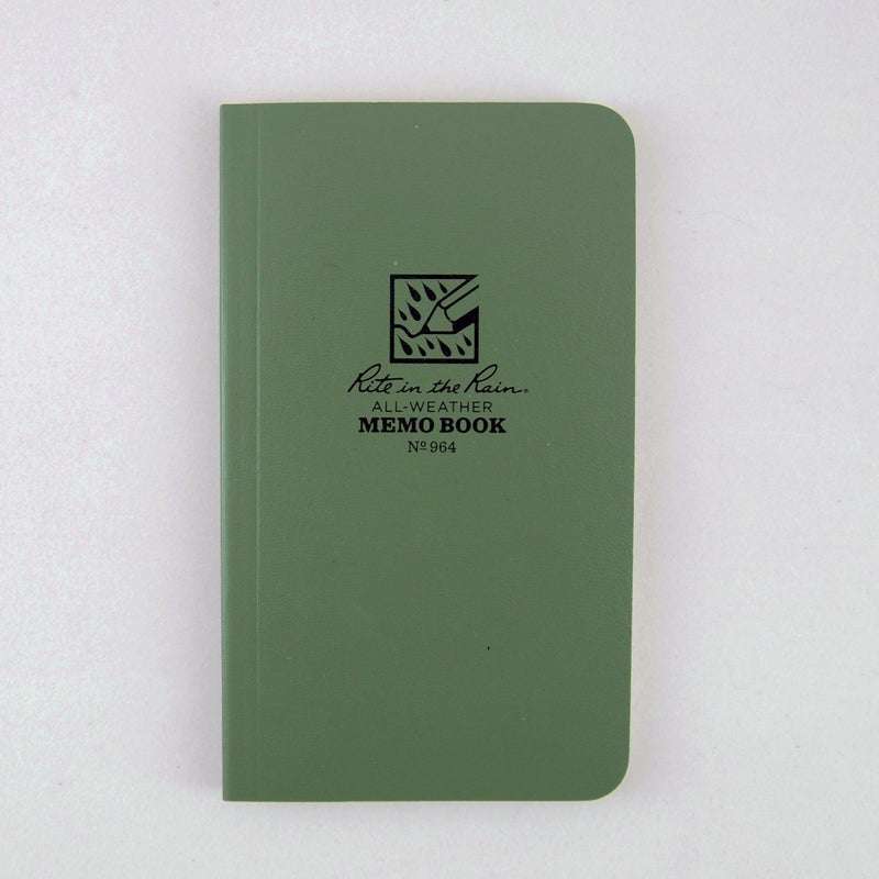 Rite in the Rain 964, All Weather Green Universal Field-Flex Memo Book, 89mm x 52mm - prospectors.com.au