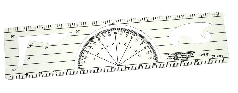 C Thru Protractor Ruler Sw51 - prospectors.com.au
