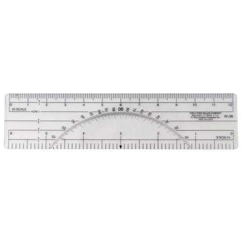 C Thru Protractor Ruler W38 - prospectors.com.au