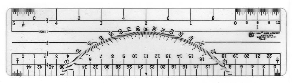 C Thru Protractor Ruler W42 - prospectors.com.au