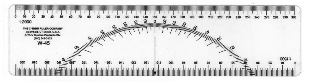 C Thru Protractor Ruler W45 - prospectors.com.au