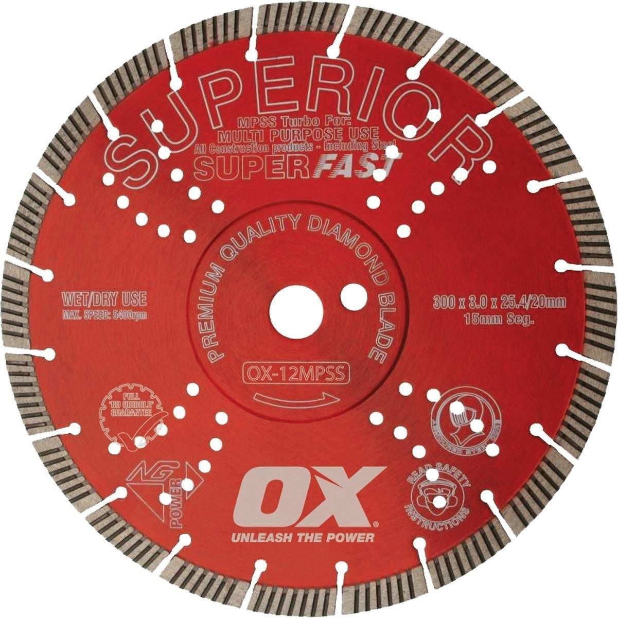 Ox 350mm MPSS Superior Superfast Segmented Turbo Diamond Blade - prospectors.com.au