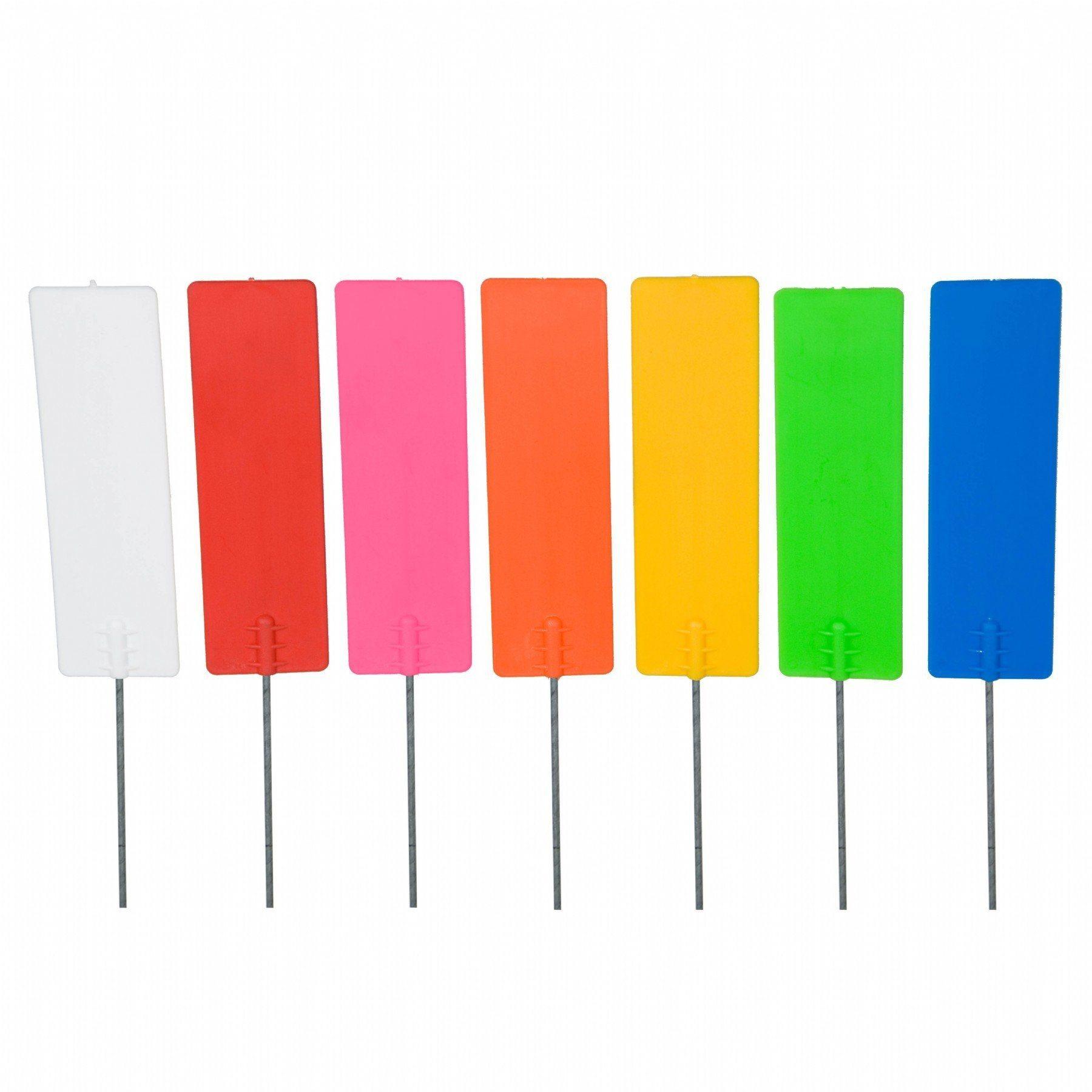 ProEarth Plastic Pin Marker on 900mm Wire Stake - Pack of 100 - prospectors.com.au
