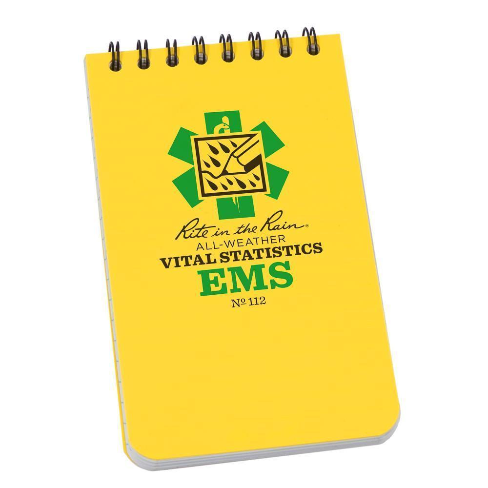 Rite in the Rain 112, All Weather EMS Vital Stats Polydura Notebook, 76mm x 127mm - prospectors.com.au