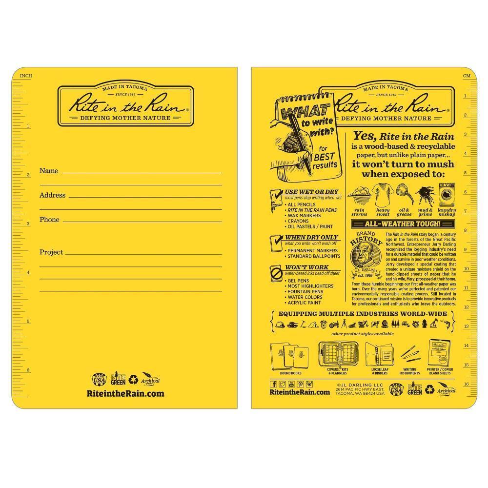 Rite in the Rain 391FX, All Weather Journal Rite in the Rain field flex Notebook, 117mm x 177mm, pack of 3 books - prospectors.com.au