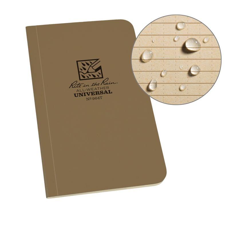 Rite in the Rain 964T, All Weather Tan Universal Field-Flex Memo Book, 89mm x152mm - prospectors.com.au