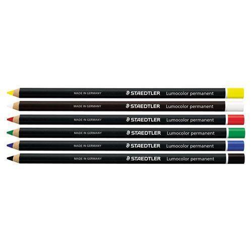 Staedtler Chinagraph Lumocolor Permanent Glasochrom Pencil Box of 12