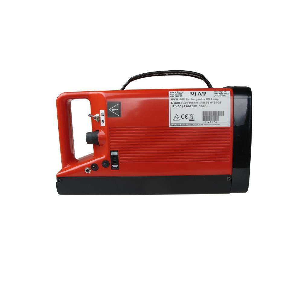 UVP Rechargeable UV Lamp, Shortwave & Longwave, 6 Watts, 230 Volts - prospectors.com.au