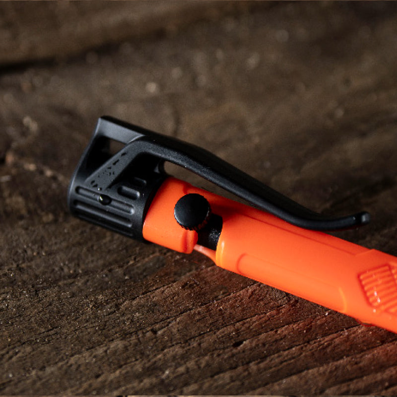 Rite in the Rain Mini Bolt Action Pen - No. OR20 - Safety Blaze Orange - Bolt Action Close Up