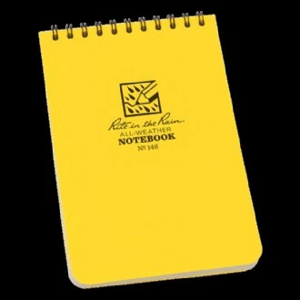 Rite in the Rain All-Weather 146B-Kit Yellow Pocket Notebook Black Pen Tan Cordura Cover 102 x 152mm