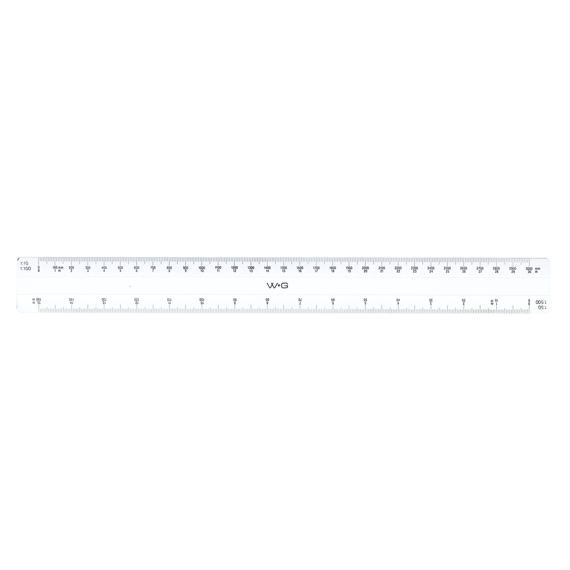 Scale Rule Oval 1:1, 1:5, 1:10, 1:20, 1:50, 1:100, 1:200, 1:500