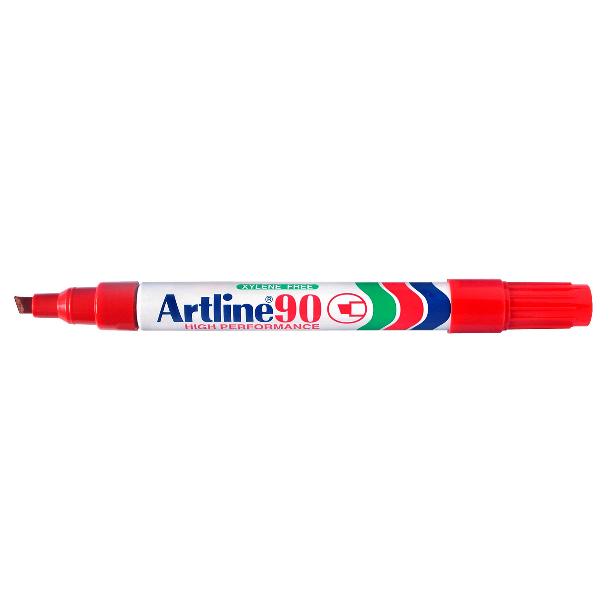 Artline 90 Permanent Marker Red on a white background
