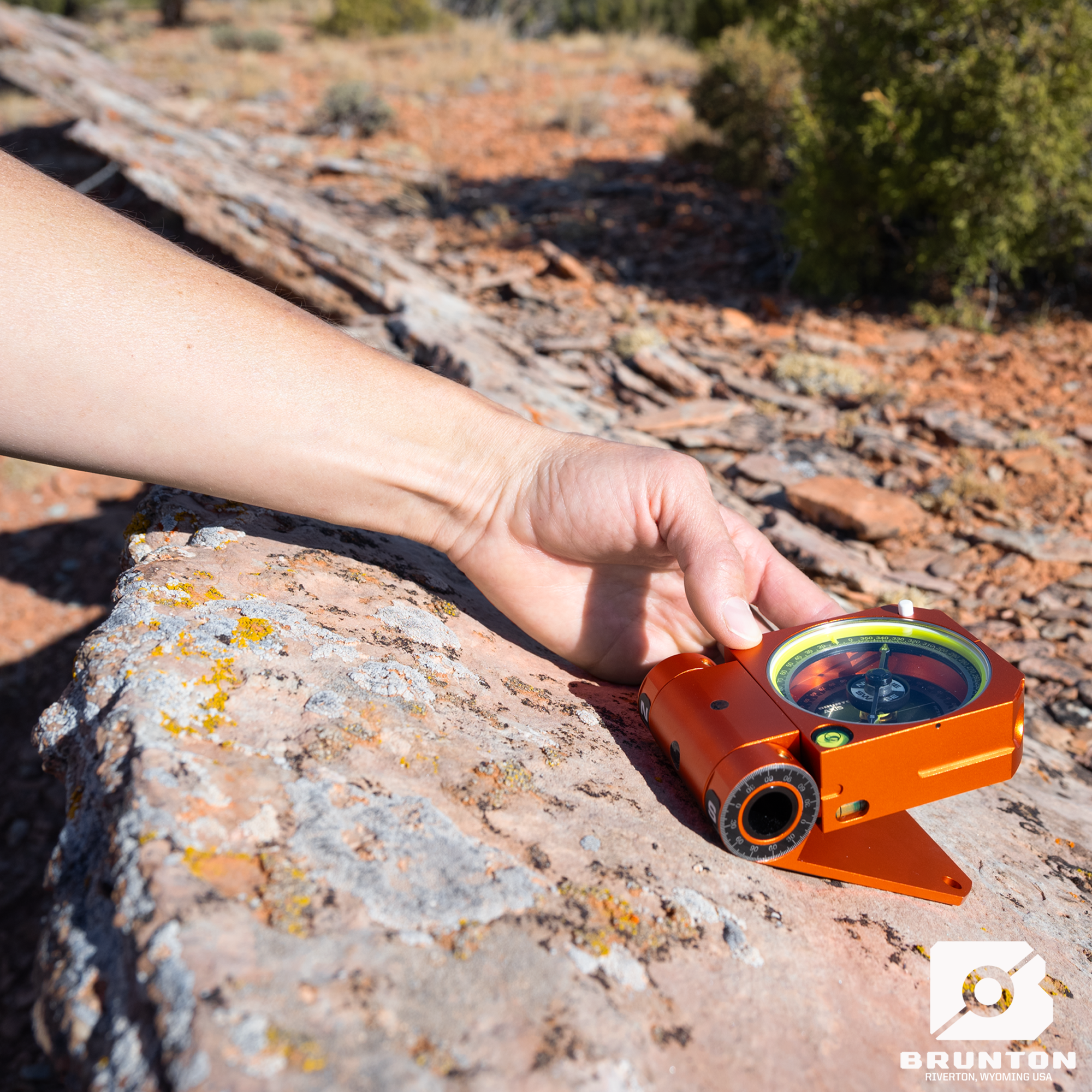 Brunton Axis Transit Compass Orange Dip and Strike