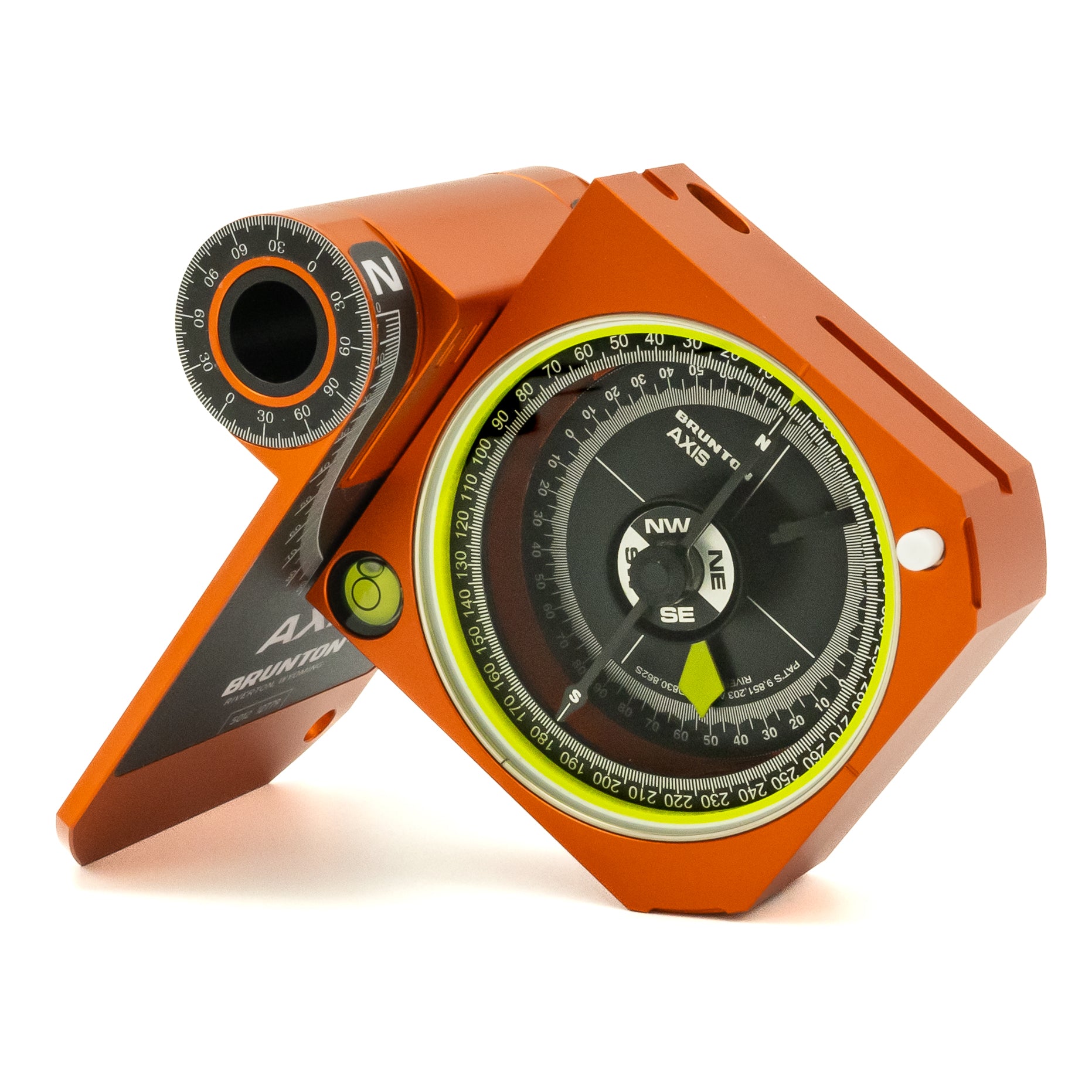 Brunton Axis Transit Compass Orange Rotated