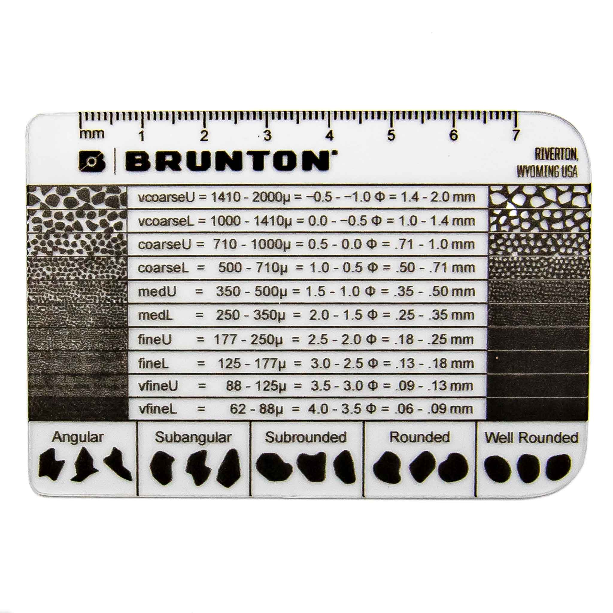 Brunton Grain Size Card